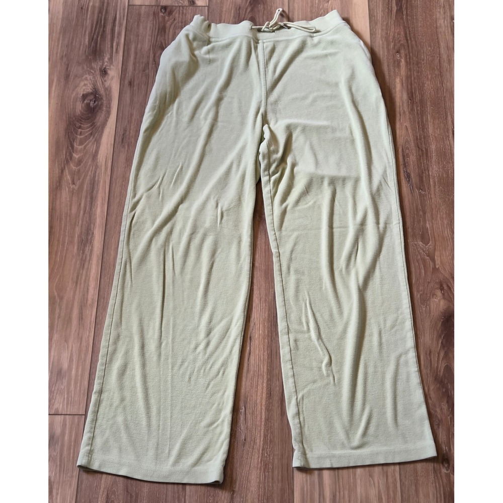 Talbots Elastic Waistband Sweatpants Women's Size Small Green Zip Pockets